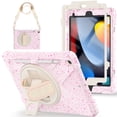 thumbnail image 2 of XYX Case for iPad 9th/8th/7th Gen 10.2 inch 2021/2020/2019 with 360 Degree Rotating, Hand Strap, Shoulder Strap, Rainbow Red, 2 of 7