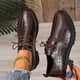 thumbnail image 5 of Xucatan Women's British Style Leather Loafers, Fashion Lace-Up Low Top Shoes with Mid Heel, Comfortable Casual & Dressy Oxfords for Women Gift, 5 of 7
