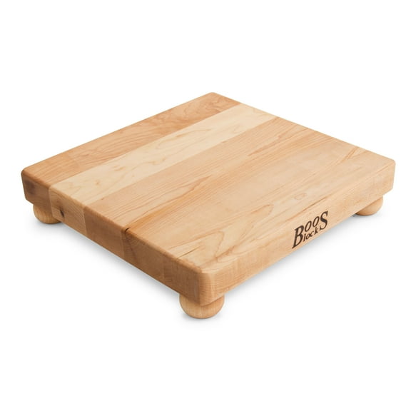 John Boos B Series Square Wood Cutting Board with Feet, 12" x 12", Maple