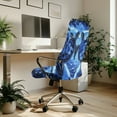thumbnail image 3 of FKELYI Office Chair Cover for Home Anti-Dust Computer Chair Covers Blue Hibiscus Floral Turtle Print Removable Rotating Chair Slipcover for Swivel Boss Chair Office Decoration, Small, 3 of 6