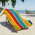 thumbnail image 6 of JeashCHAT Stripe Beach Towel Large Beach Towel Soft Super Absorbent Pool Travel Bath Swimming Camping Towel for Adults Men Women, 55" x 28", 6 of 6