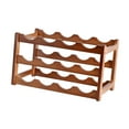 thumbnail image 1 of Estante de madera para vino tinto, decoración de superficie lisa, soporte para vino para encimera 3 Capas 12 Botellas, 1 of 9