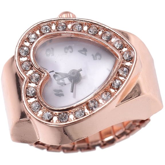 LOLIPPYY Heart Shape Ring Watch For Women Finger Watch Valentine'S Day Present Elegant Design For Weddings And Parties