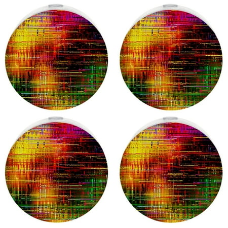 

Night Light Plug into Wall for Kids & Adults，Abstract Colorful Lines Sensor Small Dusk to Dawn Night Light for Room Bedroom Bathroom Hallway Kitchen