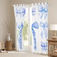 thumbnail image 3 of Feelyou Blue Cartoon Kids Black Out Curtains, Kawaii Ribbon Bowknot Curtains Pack of 2 (42x63 Each), Princess Bow-tie Theme Bedroom Curtains, Curtains and Drapes Home Decor, 3 of 6