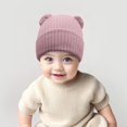 thumbnail image 2 of NOEGOEU Baby Beanie Winter Knitted Hat with Bear Ear Toddler Newborn Boys Girls Warm Hats 3-36M (Pink,3-36 Months), 2 of 8