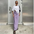 thumbnail image 3 of Efsteb Womens Long Skirts Sagging Sensation Fish Tail Long Skirt Fashion Fall Casual Solid Color Comfy Skirts (Purple,L), 3 of 4