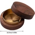 thumbnail image 2 of Wooden Ashtray with Lid - Stainless Steel Lined, Windproof Vintage Walnut Design for Indoor & Outdoor Use, 2 of 5