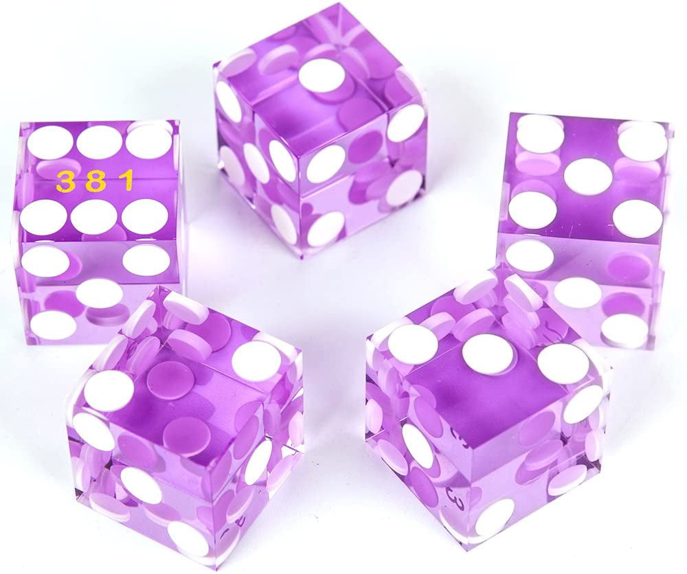 Grade AAA 19mm Casino Dice with Razor Edges Purple 