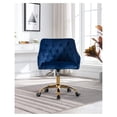 thumbnail image 6 of Drevy Velvet Home Office Desk Chair, Modern Swivel Task Armchair with Adjustable Height, Upholstered Tufted Accent Computer Chair for Home and Office Working or Studying, Navy Blue, 6 of 7