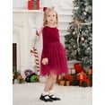 thumbnail image 6 of IDOPIP Toddler Girls Velvet Tulle Tutu Dress Long Sleeve Bowknot Christmas Dress Fall Winter Dresses, 6 of 9