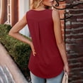 thumbnail image 5 of Mrat Lightweight Camisoles Women's Fashion Solid Color Squares Neck Comfortable Loose T-Shirt Sleeveless Blouse Casual Tops Flowy Tank Tops for Women S-197 Wine XL, 5 of 7