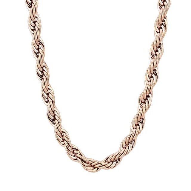 Alamode TK2434R-18 Femmes IP Rose Or Chaîne en Acier Inoxydable Sans Pierre dans Aucune Pierre - 18 Po.