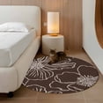 thumbnail image 2 of Round Rug 3.3Ft Washable Non-Slip, Brown Flowers Circle Area Rugs for Living Room Bedroom, Spring Floral Botanical Modern Art Indoor Floor Mats Carpet Runner for Home Decor Aesthetic, 2 of 8
