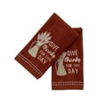thumbnail image 5 of Serafina Home Autumn Fall Bath Fingertip Towels Bathroom Decor Farmhouse Harvest: Rust Dark Orange 100% Cotton Embroidered Give Thanks for This Day Wheat Bouquet with Stitched Border, 12" x 18", 2 Pc, 5 of 5