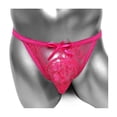 thumbnail image 1 of Lace Sissy Bulge Pouch Panties See Through Sexy Thong Lingerie for Men Underwear Bowknot Sissy Pouch G String Floral Low Rise, 1 of 5