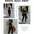 thumbnail image 5 of Ekouaer Womens 4 Piece Lounge Sets Ribbed Knit Crop Tank Top and Shorts Pants Casual Outfits, 5 of 7