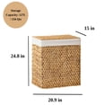 thumbnail image 7 of Judas Water Hyacinth Woven Brown Rectangular Laundry Hamper, 7 of 7