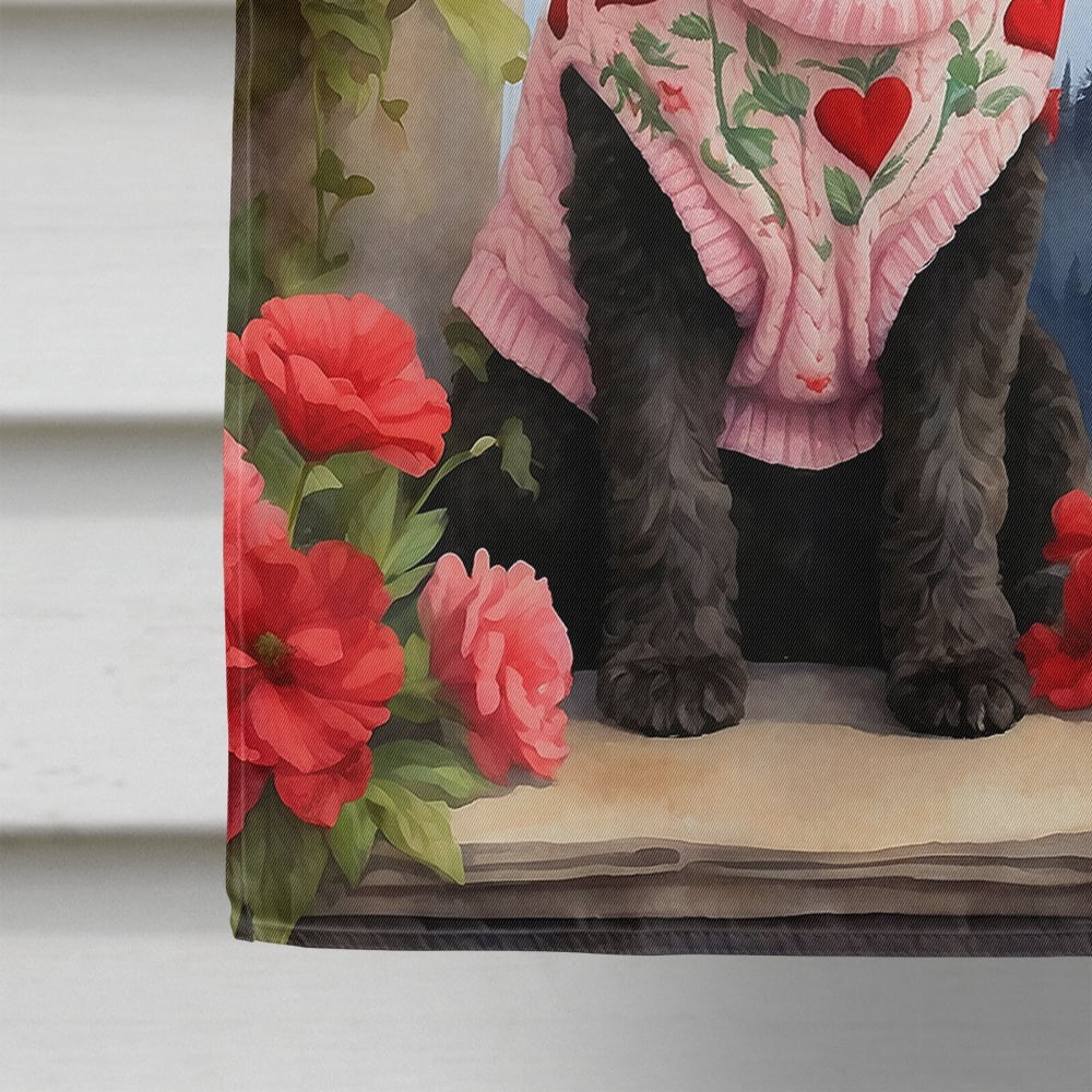 Portuguese Water Dog Two Hearts House Flag 28 in x 40 in