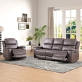 thumbnail image 3 of Bonzy Home Reclining Furniture Set, Manual 3-Seat Sofa and Single Recliner Chair for Living Room，Saddle, 3 of 7