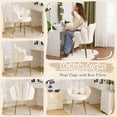thumbnail image 3 of Ktaxon Vanity Makeup Chair Comfy Accent Chair Small Office Chair with Flower Back and Lumbar Pillow for Living Dining Room Bedroom Home Office Velvet White, 3 of 9