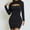 Black, variant on Blczomt Womens Holiday Dress Mini Long Sleeve Sexy Brown Bodycon Formal Crew Neck Trendy Plain Dresses