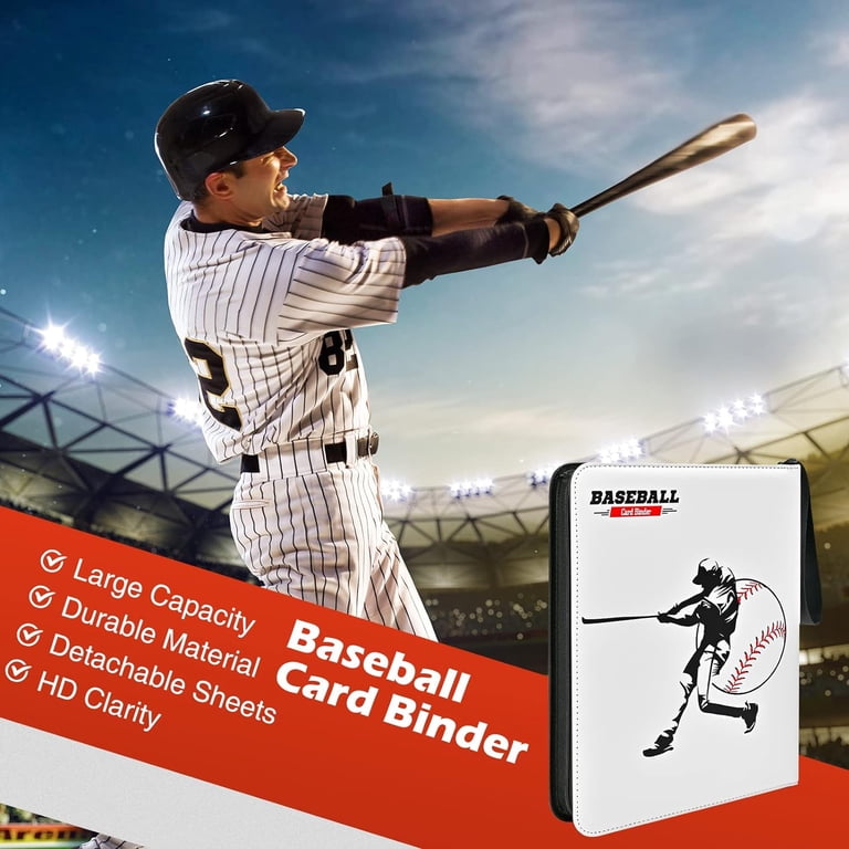 baseball card binder walmart Homotte Trading Cards Binder,9 Pockets Trading Card Binder Sleeves , 360 Side Trading Card Holder Carrying Card Case Fit for Baseball Cards, Trading