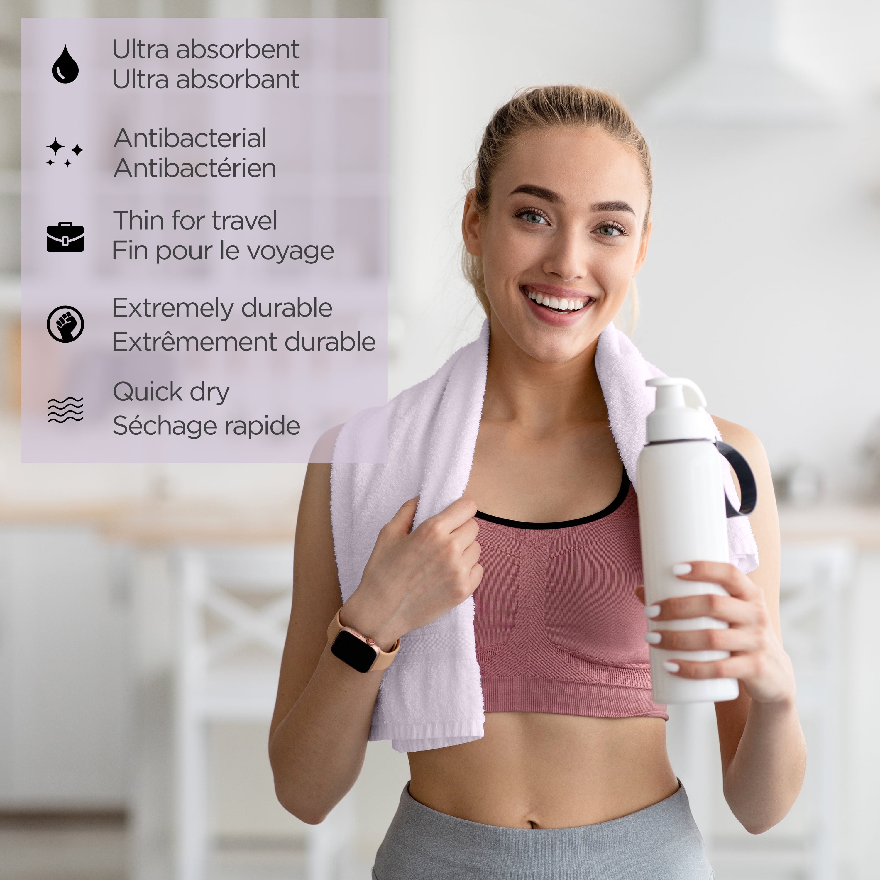 PurAthletics 2-Pack Fitness Towels