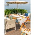 thumbnail image 4 of Outdoor Tablecloth with Umbrella Hole and Zipper, Thanksgiving Fall Pumpkins Rectangle Table Cloth 60x84 Inch Waterproof Tablecloth, Blue Green Yellow Botanical Picnic Table Cover for Patio Camping, 4 of 7