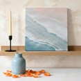 thumbnail image 3 of Ships Next Day Canvas Wall Art 12"x12", Beach Blue Wood Framed Canvas Print Painting, Gradient Ocean Waves Seashore Sunset Ready to Hang Small Picture Wall Decor for Home Kitchen Dining Room Office, 3 of 9