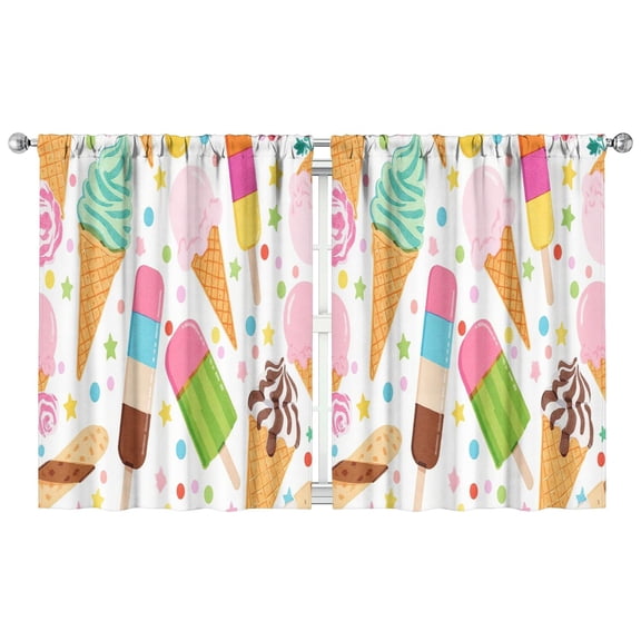 Ice Cream (2)_22 Curtains-blackout Curtains Bedroom Decor Living Room Darkening Grommet Window Drapes 2 Panels Set 42"x 54"