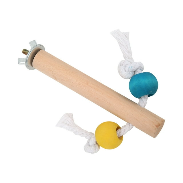 Standing Stick With Cotton Rope, Bird Cage Perch Colorful Beads Cotton Rope Easy To Installation For For Bird 1.5x10cm,1.5x14cm,1.5x18cm
