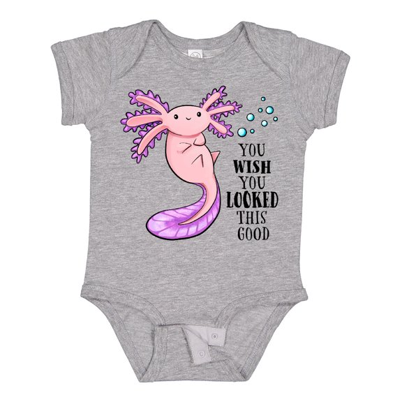 Inktastic You Wish You Looked This Good- cute axolotl Boys or Girls Baby Bodysuit
