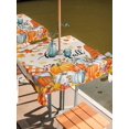 thumbnail image 3 of Square Outdoor Tablecloth With Umbrella Hole And Zipper– Gnome Pumpkin Fall Thanksgiving Waterproof Patio Table Cover for Party, Picnic, Backyard, 60"x60" , Vintage Orange Leaf Farmhouse, 3 of 8
