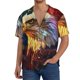 thumbnail image 1 of Balery Geometric American Bald Eagle Camisa Casual de Manga Corta con Botones para Hombre, Texturizada, Estilo Cubano, para Playa, Verano-XX-Large, 1 of 5