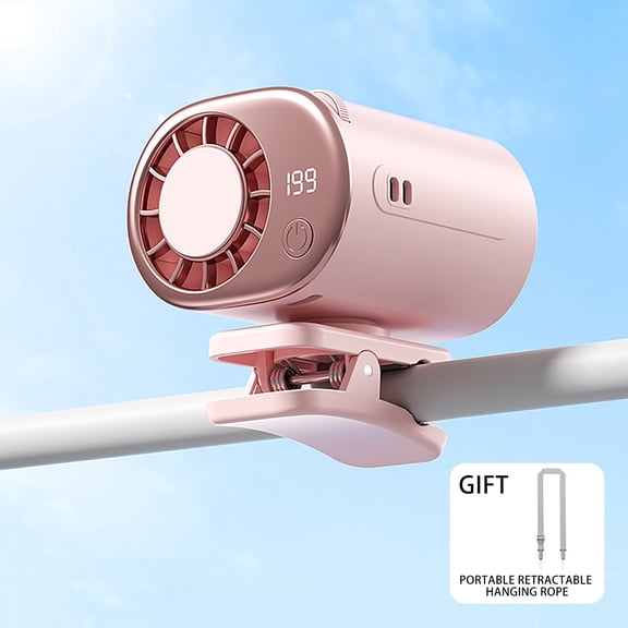 Clip on Fan with Digital Display, Rechargeable Portable Mini Fan, Usb-C, Ice Pack, for Car Office Travel Outdoor