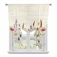 thumbnail image 2 of Spring Flowers Tie Up Curtain 63 Inches Long, Watercolor Pastoral Style Retro Balloon Style Kitchen Window Curtain Over Sink, Small Window Rod Pocket Curtain 46"x63", 2 of 9