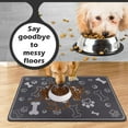 thumbnail image 4 of Pet Feeding Mat,Rapid Absorbent Mats for Dog Cat Food, Dog Placemat Water Bowl Mat with Rubber Backing,Messy Drinkers to Protect Floors, Pet Accessories 17"×29" Dark Grey, 4 of 6