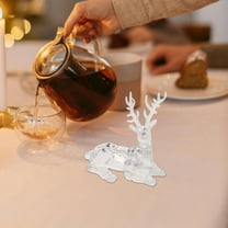 LOLIPPYY 2Pcs Acrylic Deer Figurines Transparent Reindeer Decor for Christmas Table and Fireplace