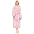 thumbnail image 1 of PAVILIA Premium - Albornoz suave de felpa para mujer, forro polar cálido y esponjoso, Sherpa Shaggy (2XL/3XL rosa claro), 1 of 5