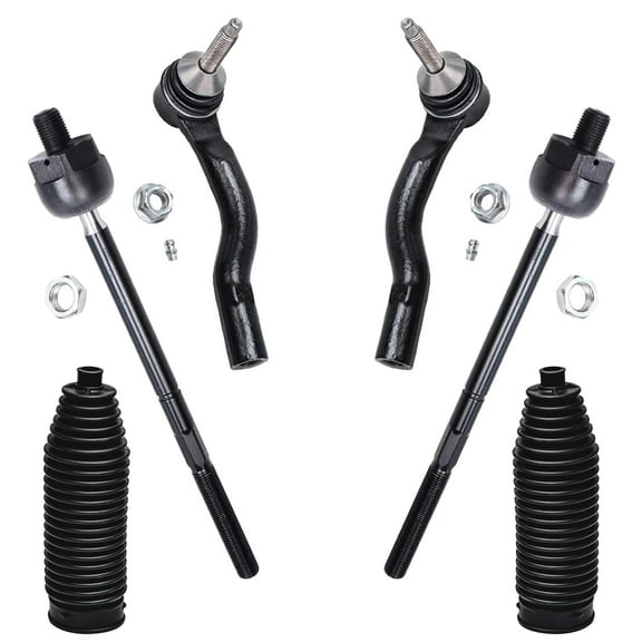 Detroit Axle - Front Tie Rods Kit for 2003-2011 Mercury Grand Marquis Ford Crown Victoria Lincoln Town Car 2004 2005 2006 2007 2008 2009 2010, 4 Inner & Outer Tie Rods, 2 Boots, Replacement