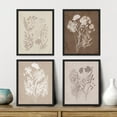 thumbnail image 2 of PixonSign Framed Grunge Forest Flower Bouquet Wall Art, Set of 4 Nature Wilderness Wall Prints, Botanical Floral Wall Décor, Wildflower Shadow Digital Modern Canvas Poster Set - 12"x16" Black, 2 of 5
