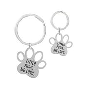 Connections from Hallmark Stainless Steel Pet Little Paws Big Love Keychain and Tag Set