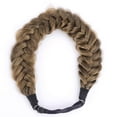 thumbnail image 3 of DIGUAN Messy Wide 2 Strands Synthetic Hair Braided Headband Classic Chunky Plaited Braids Elastic Stretch Hairpiece (Claybank), 3 of 5