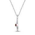 thumbnail image 3 of AFFY Mother's Day Jewelry Gifts Round Cut Simulated Garnet Open Heart Mom Pendant Necklace In 14k White Gold Over Sterling Silver, 3 of 5