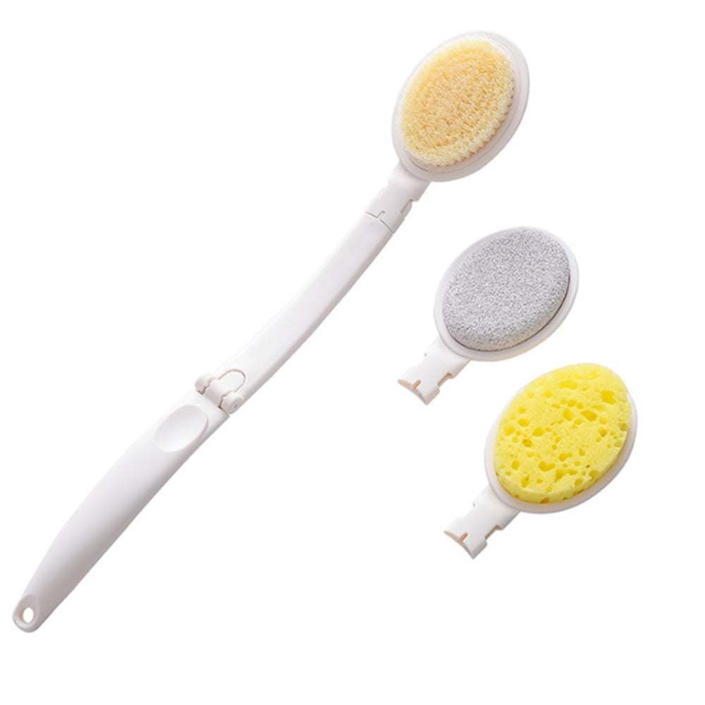 Bath Brush Back Skin Massage Shower Brush Foldable Long Handle with 3