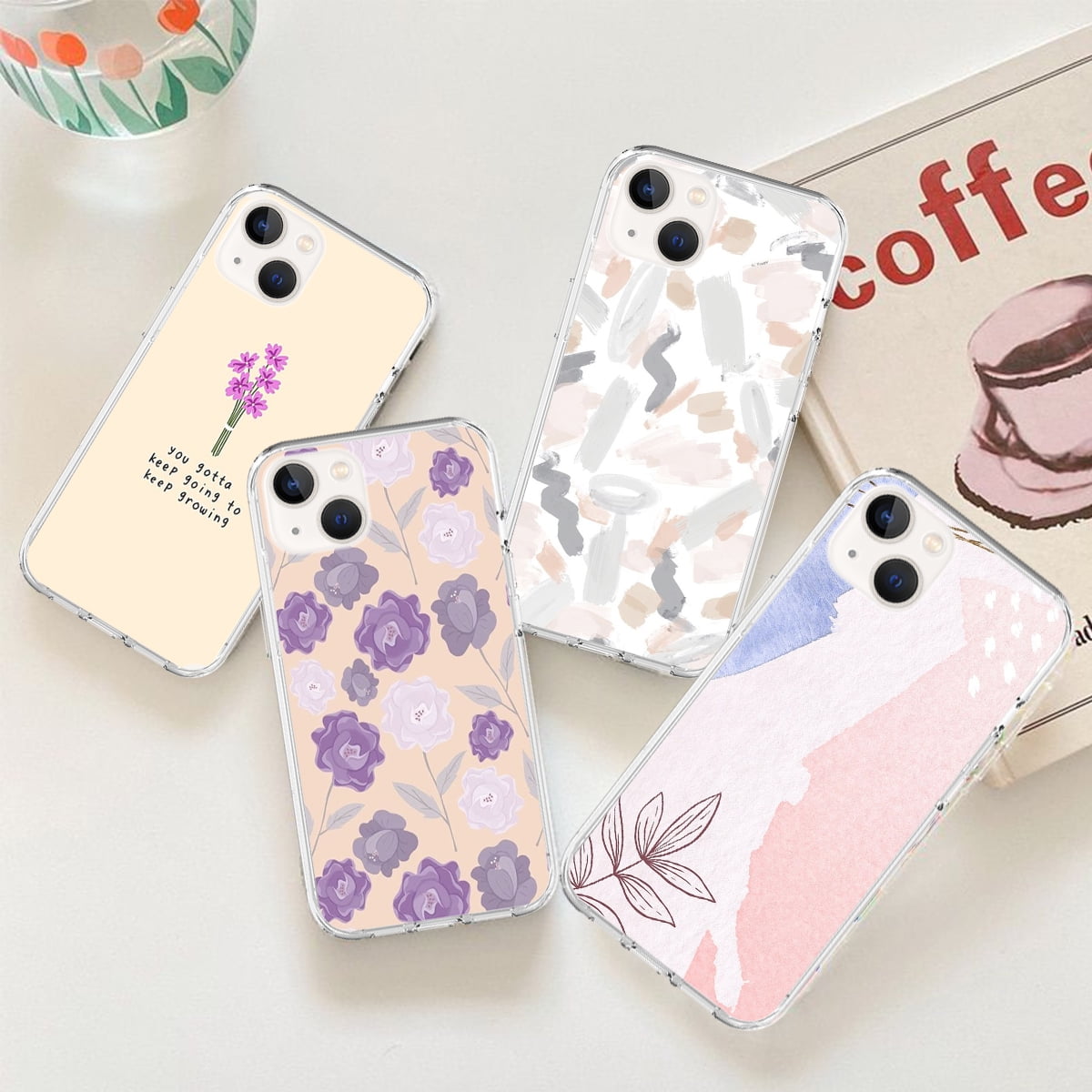 Flower Beautiful Sisters Soft Silicone Phone Case for iPhone 13 12