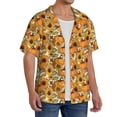 thumbnail image 2 of Balery Pumpkins And Sunflowers A Men's Casual Button Down Shirt Short Sleeve Textured Summer Cuban Beach Shirts-XX-Large, 2 of 7