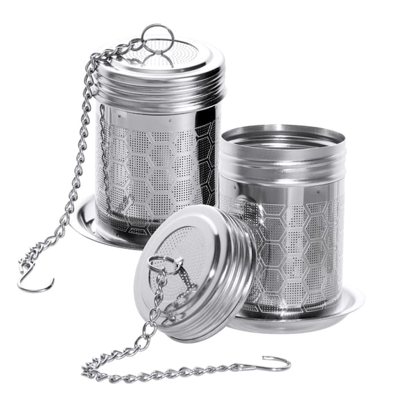 2 Infuseurs à Thé en Maille Fine pour Thé en Vrac, Filtre à Thé en Acier Inoxydable, Infuseur à Thé en Feuilles avec Crochet à Chaîne Allongée et Filtre à Goutte pour Infusion de Thé, Épices et Assaisonnements
