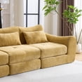 thumbnail image 6 of 101.5" Modular Sectional Sofa,Chenille Cloud Sofa Couch Convertible Folding Sofa Bed for Living Room,Bedroom,Apartment,Yellow, 6 of 7